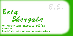 bela skergula business card